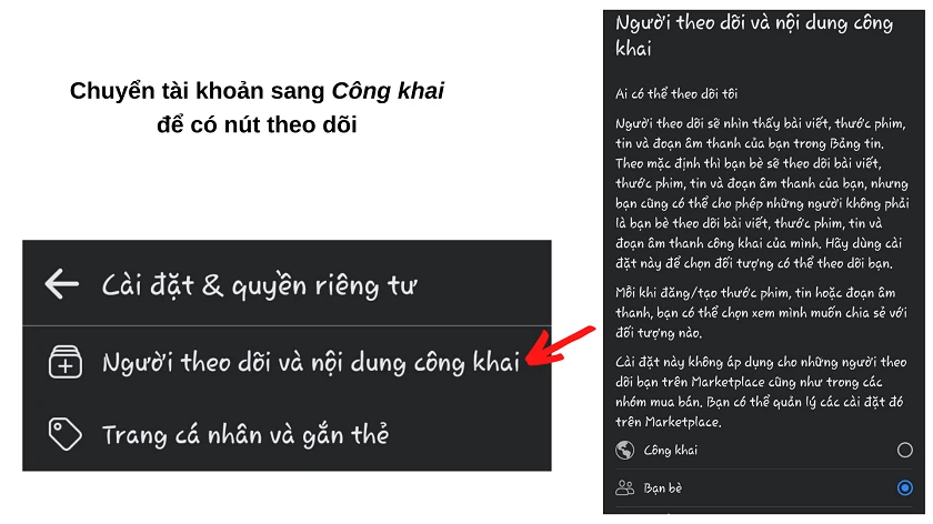 c&aacute;ch bật chế độ theo d&otilde;i tr&ecirc;n facebook bằng đi&ecirc;̣n thoại