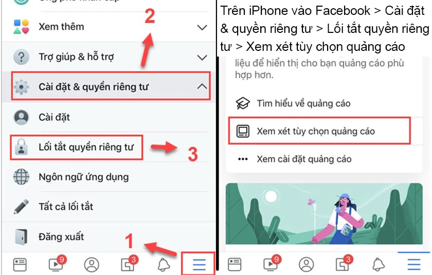 Chặn quảng c&aacute;o Facebook tr&ecirc;n iPhone