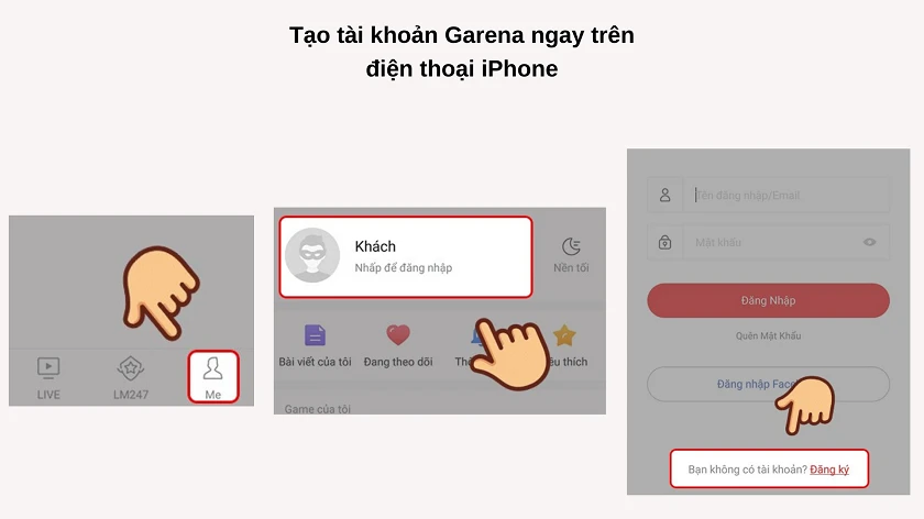 cách đăng nhập tài khoản garena bằng ID Apple
