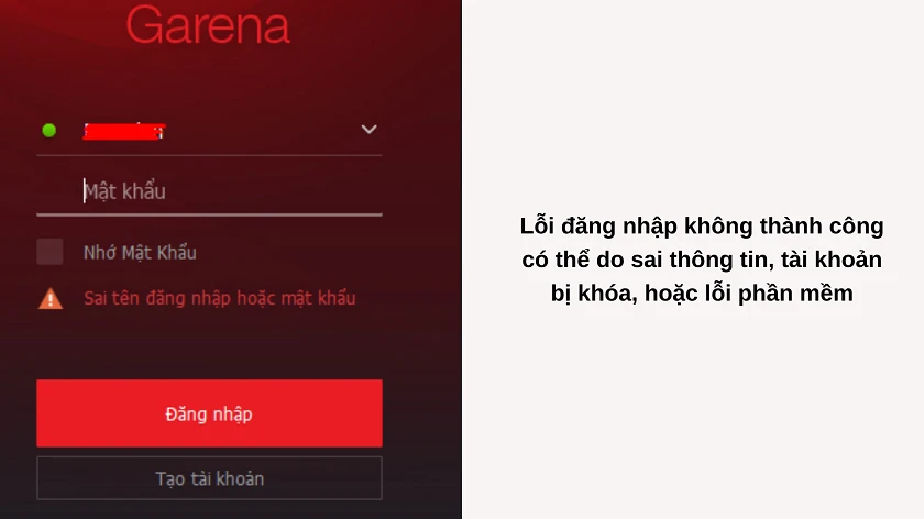 Sai tên tài khoản hoặc mật khẩu