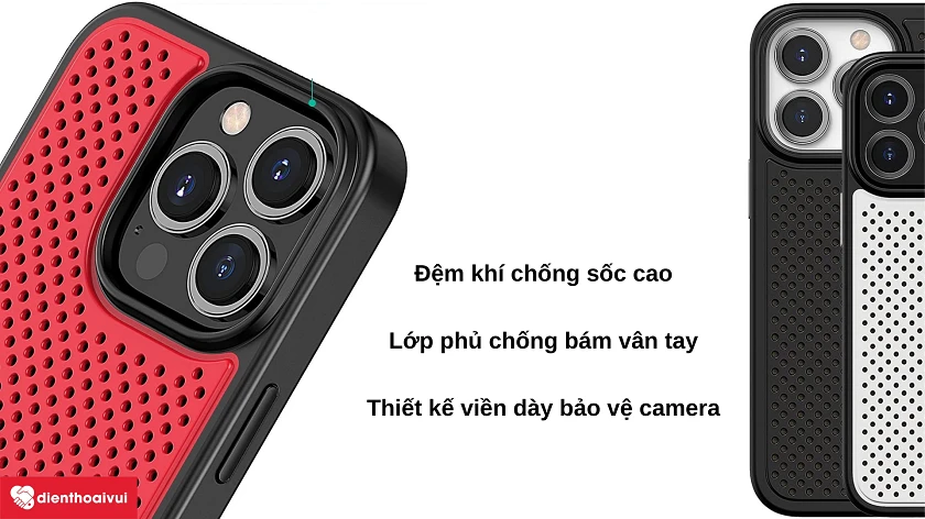 Ốp lưng silicon tổ ong Cooling cho iPhone 13 Pro