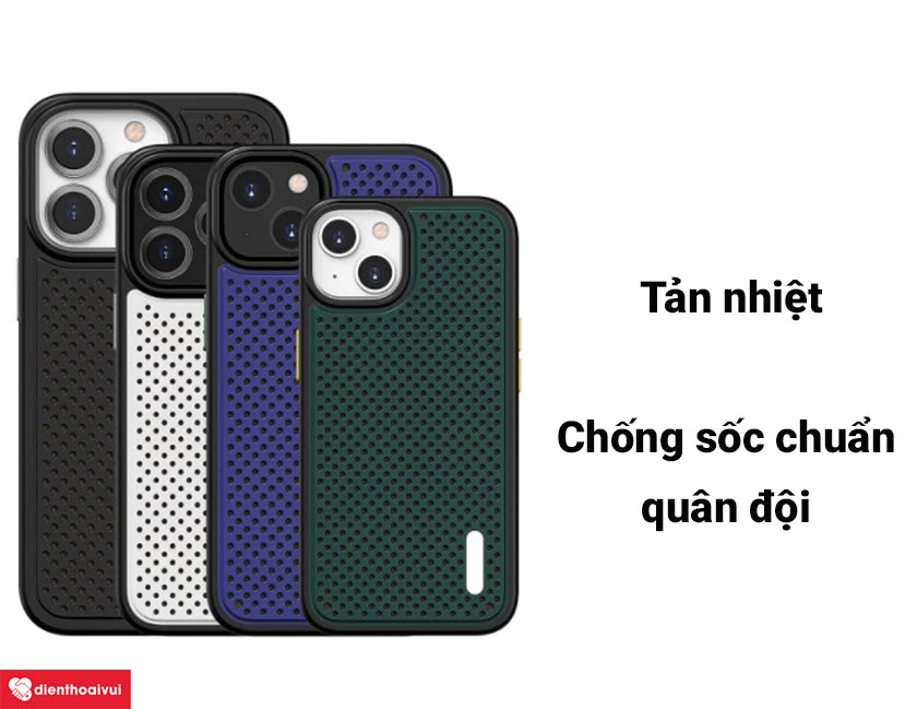Ốp lưng silicon tổ ong Cooling iPhone 13