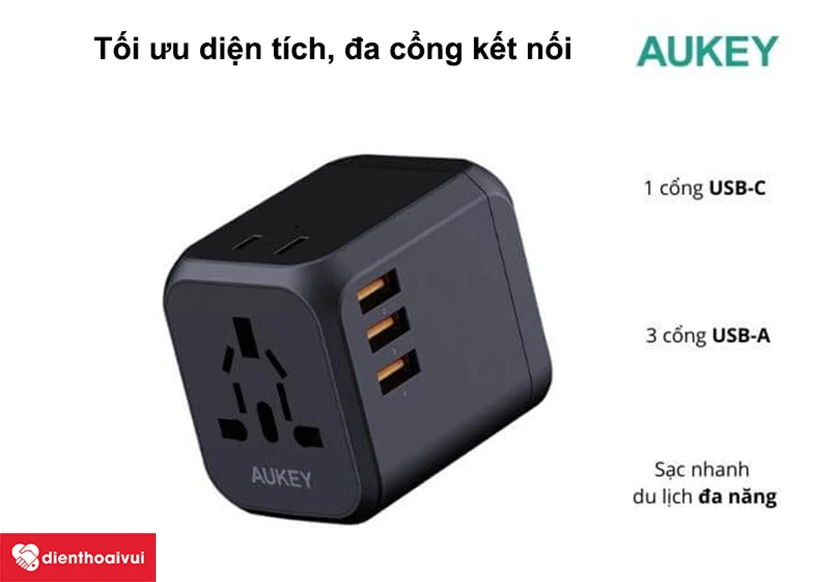 Sạc đa năng Aukey PA-TA04 PD30W &ndash; Phủ s&oacute;ng rộng khắp, sạc nhanh tiện lợi