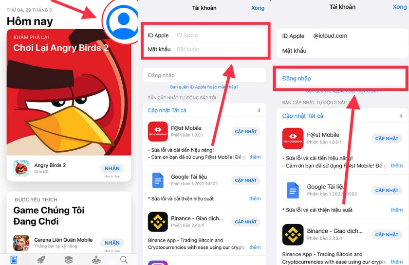 C&aacute;ch đăng nhập t&agrave;i khoản iCloud v&agrave;o app store đơn giản&nbsp;