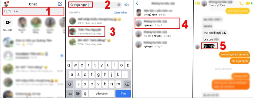 C&aacute;ch t&igrave;m tin nhắn Messenger tr&ecirc;n điện thoại