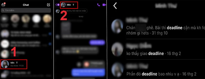 nhập từ kh&oacute;a li&ecirc;n quan đến phần nội dung tin nhắn