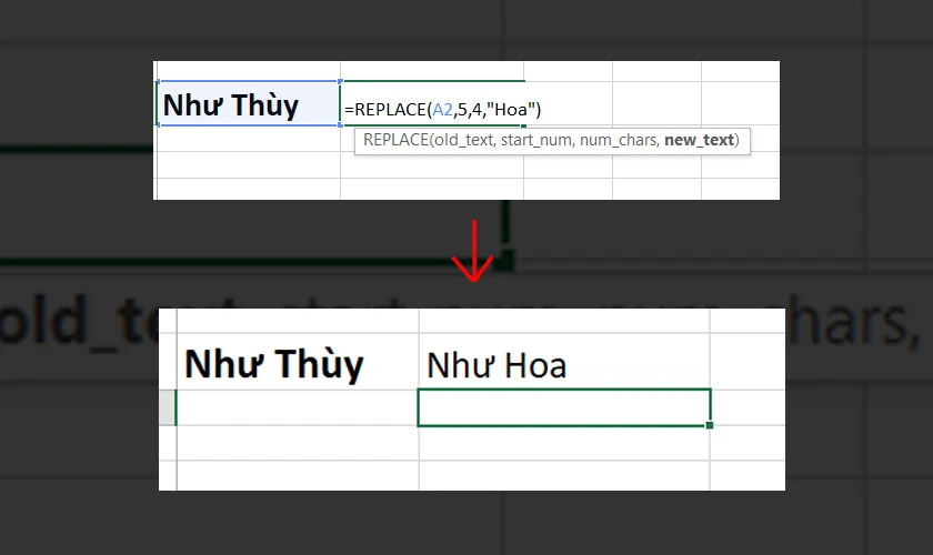 C&aacute;ch sử dụng c&aacute;c h&agrave;m thay thế trong Excel