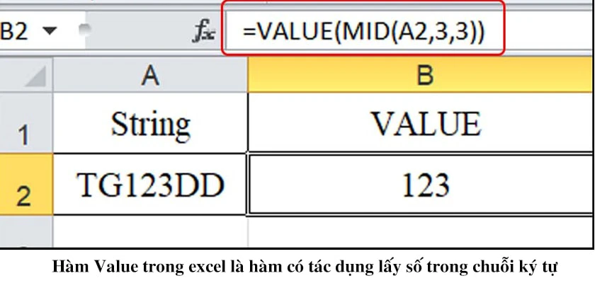 H&agrave;m c&ocirc;ng thức value trong excel nghĩa l&agrave; g&igrave;?