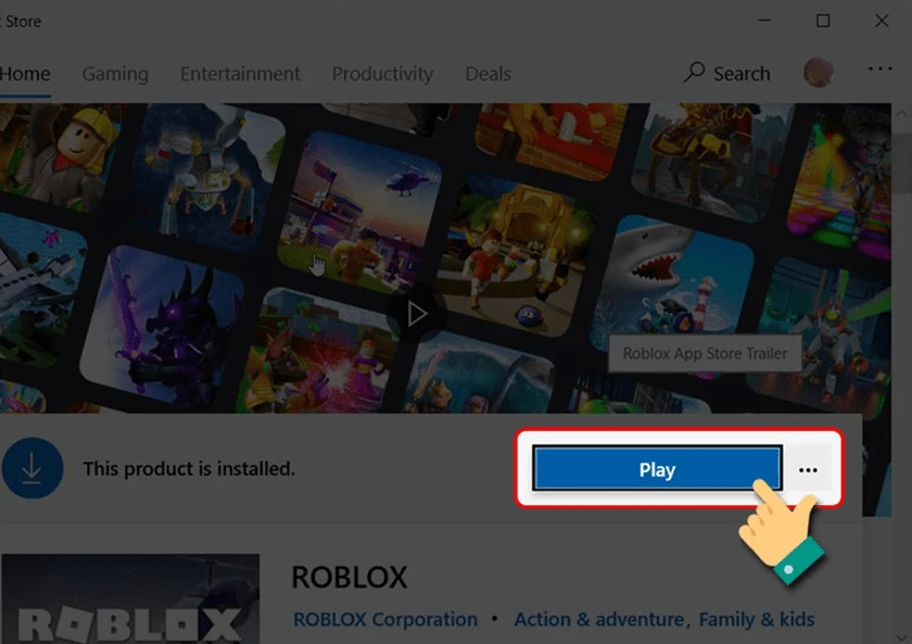 nhấn v&agrave;o &ocirc; &ldquo;Play&rdquo; sau khi tải game miễn ph&iacute;
