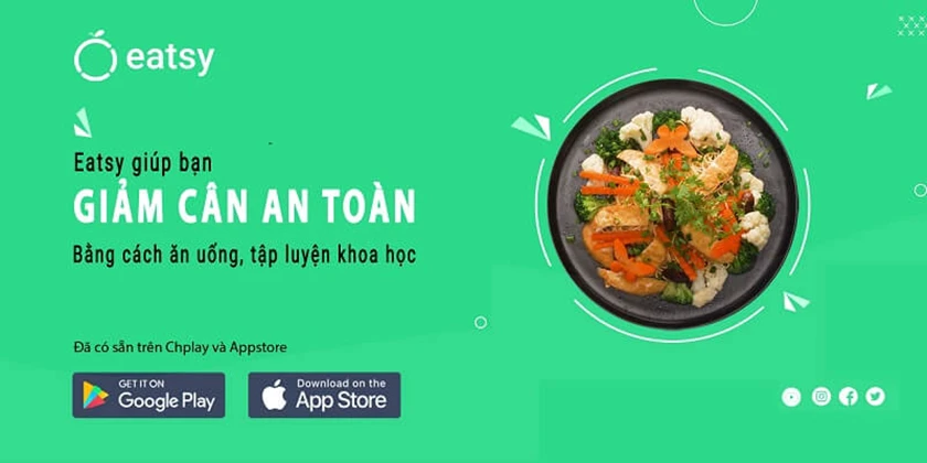 Phần mềm t&iacute;nh calo thức ăn Eatsy