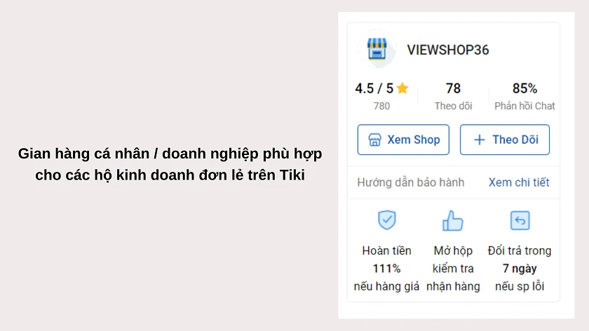Các loại hình kinh doanh khi bán hàng tiki