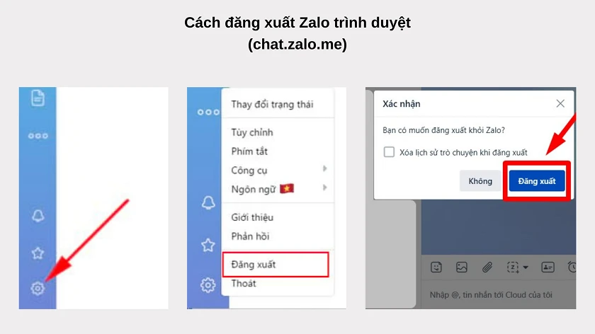 Cách đăng xuất Zalo trình duyệt (chat.zalo.me)