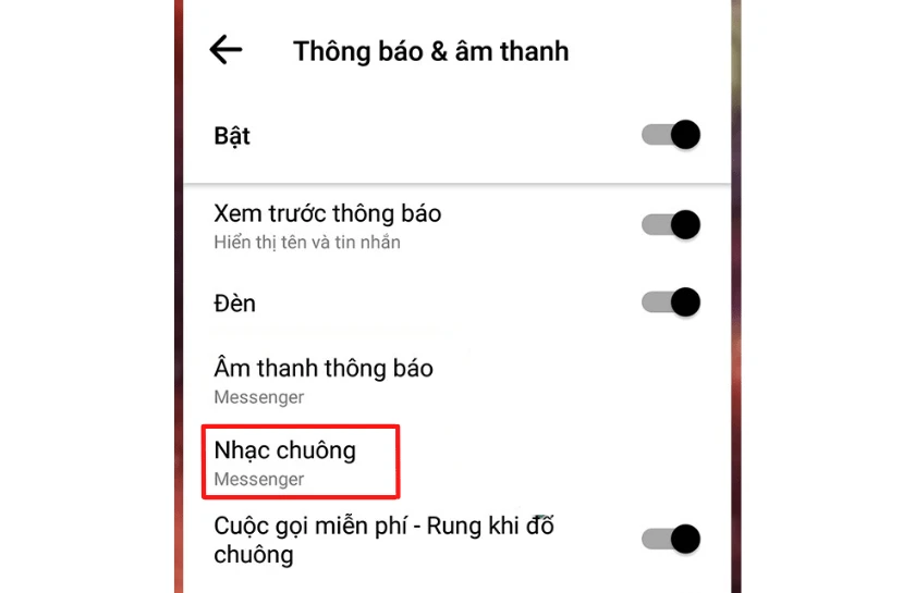 đổi chu&ocirc;ng messenger trên iPhone