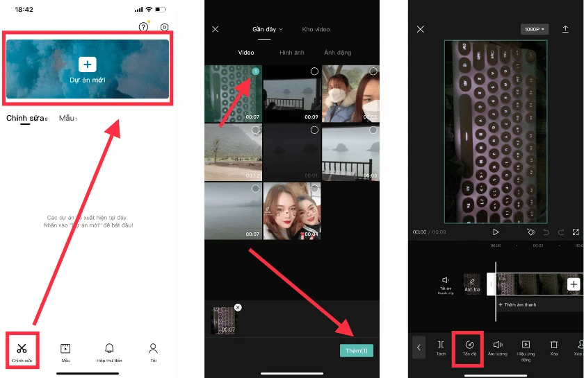 Cách làm video tua nhanh trên iPhone bằng Capcut