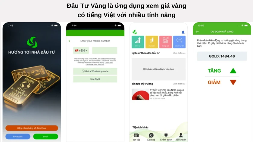 c&aacute;ch xem gi&aacute; v&agrave;ng tr&ecirc;n điện thoại samrtphone qua app -Ứng dụng Đ&acirc;̀u Tư Vàng