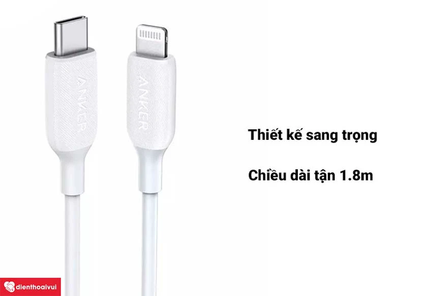 C&aacute;p sạc Type-C to Lightning Anker PowerLine III 1.8m (A8833) - Chắc chắn, bền bỉ