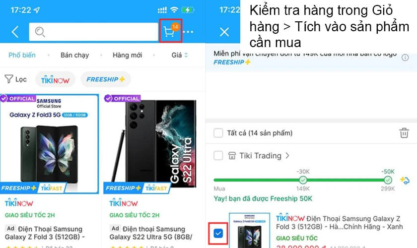 Hướng dẫn mua hàng với các bước cơ bản trên Tiki