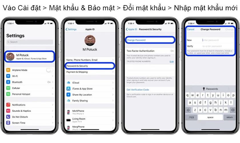 Hướng dẫn c&aacute;ch đổi mật khẩu ID Apple