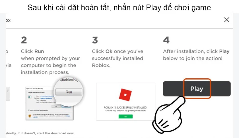 chọn OK v&agrave; nhấn n&uacute;t Play