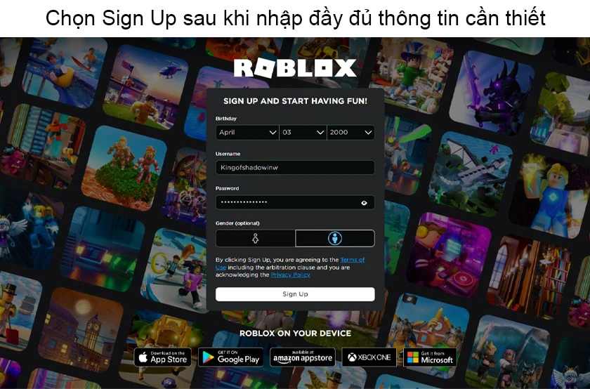 Hướng dẫn đăng k&yacute; t&agrave;i khoản, đăng nhập Roblox login