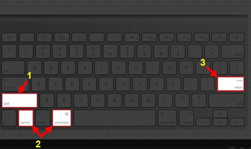 Tổ hợp ph&iacute;m Shift + Control + Command + Enter