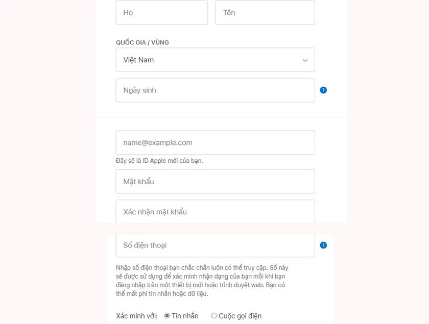 Đăng k&yacute; t&agrave;i khoản iCloud tr&ecirc;n m&aacute;y t&iacute;nh