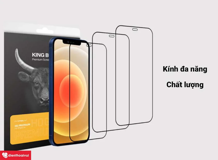 K&iacute;nh cường lực MIPOW KingBull HD Premium iPhone 12 mini