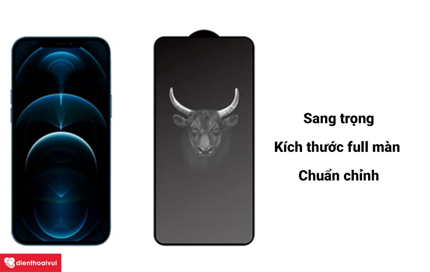 K&iacute;nh cường lực MIPOW KingBull HD Premium iPhone 12 / 12 Pro