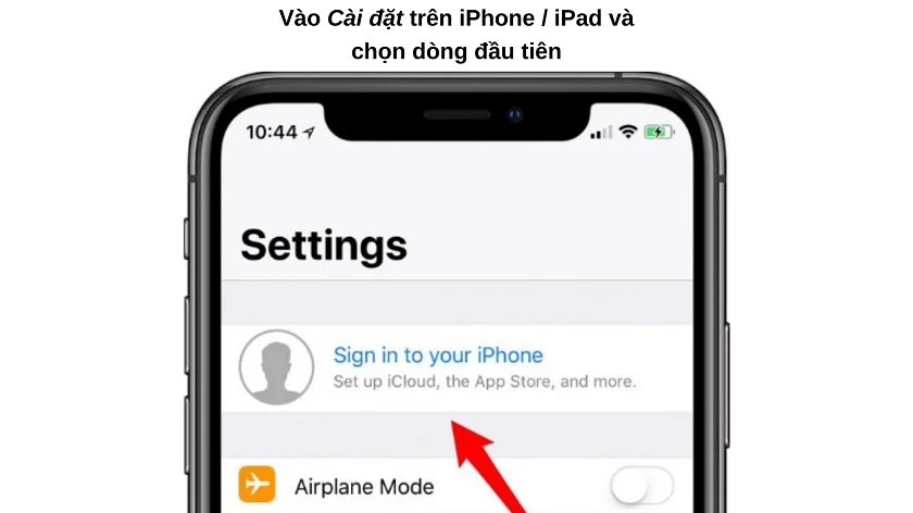 Đăng nh&acirc;̣p vào iPhone / iPad