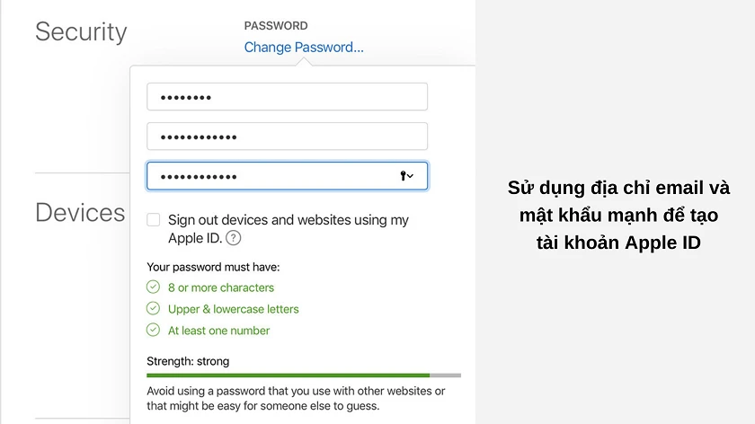 Cách đặt m&acirc;̣t kh&acirc;̉u Apple ID an toàn cao