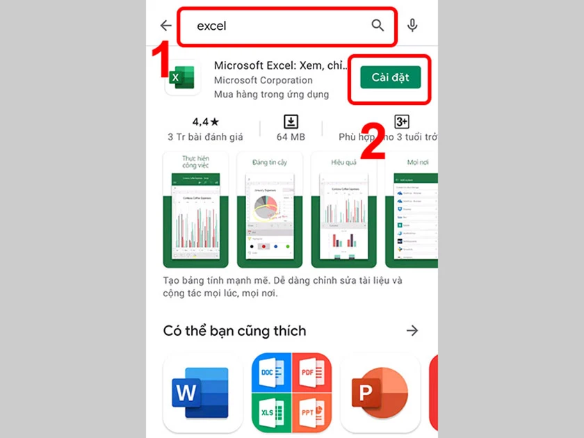 Nhấn chọn cài đặt