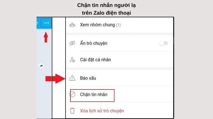 Chặn tin nhắn người lạ tr&ecirc;n Zalo đi&ecirc;̣n thoại
