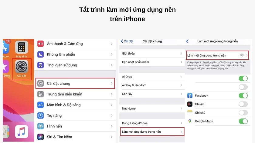 T&ocirc;̉ng hợp cách tắt ứng dụng chạy ng&acirc;̀m iPhone