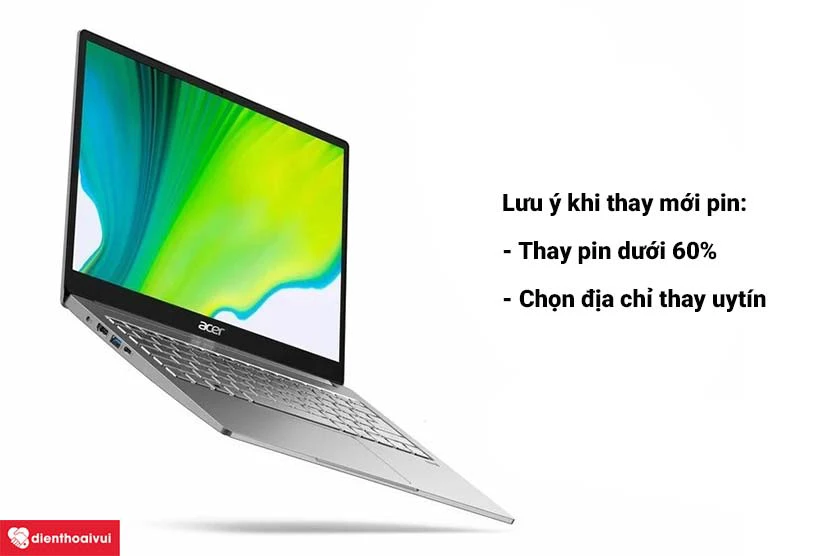 Một số lưu &yacute; khi thay pin mới cho laptop Acer Aspire V3-371