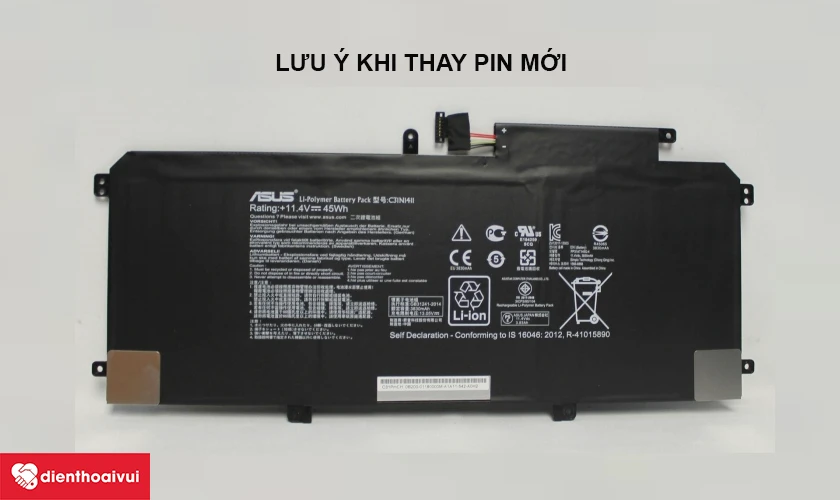 Lưu &yacute; khi thay pin laptop mới