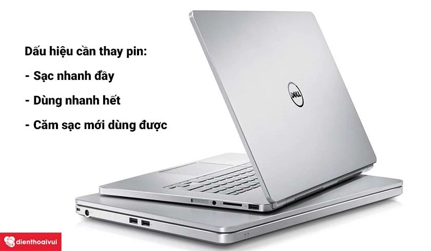 Dấu hiệu pin laptop Dell XPS 13 9360 đ&atilde; bị chai v&agrave; cần thay mới