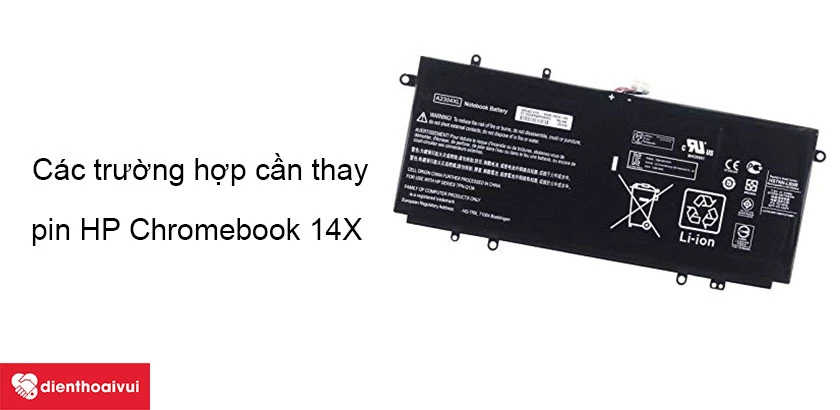 Thay pin laptop HP ChromeBook 14X giá rẻ uy tín tại TP.HCM và Hà Nội