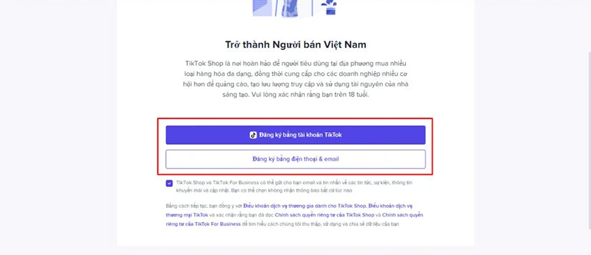 4 bước đăng k&yacute; t&agrave;i khoản TikTok Shop