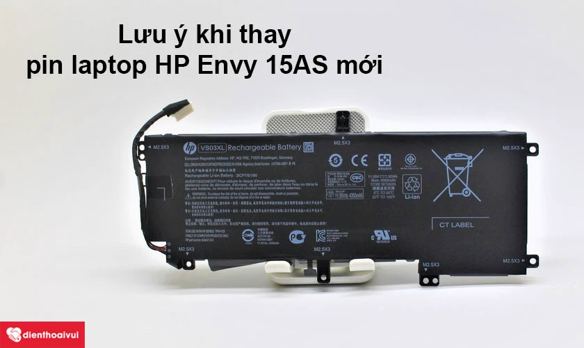 C&aacute;c trường hợp cần thay pin laptop HP Envy 15AS