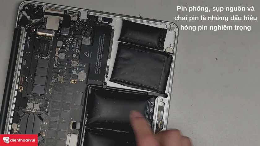 Các trường hợp c&acirc;̀n c&acirc;n nhắc thay pin mới cho MacBook Pro 13 inch 2014