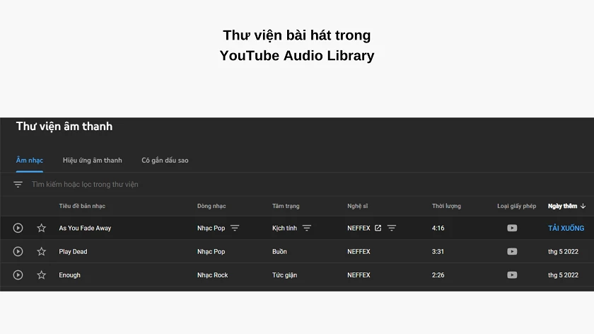 Hướng d&acirc;̃n tải nhạc tr&ecirc;n YouTube Audio Library music mp3