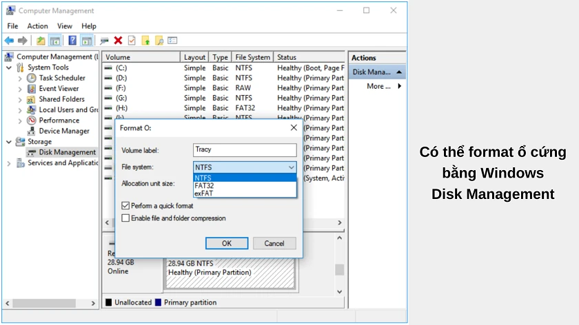 Cách khắc phục l&ocirc;̃i v&agrave; nguy&ecirc;n nh&acirc;n Windows was unable to complete the format