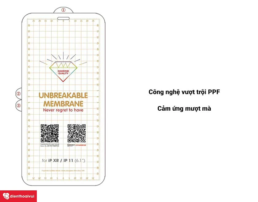 Miếng d&aacute;n full m&agrave;n h&igrave;nh điện thoại PPF Devia cao cấp&nbsp;