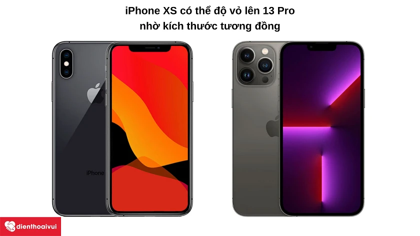 Những đi&ecirc;̉m tương đ&ocirc;̀ng v&ecirc;̀ ngoại hình iPhone XS và iPhone 13 Pro
