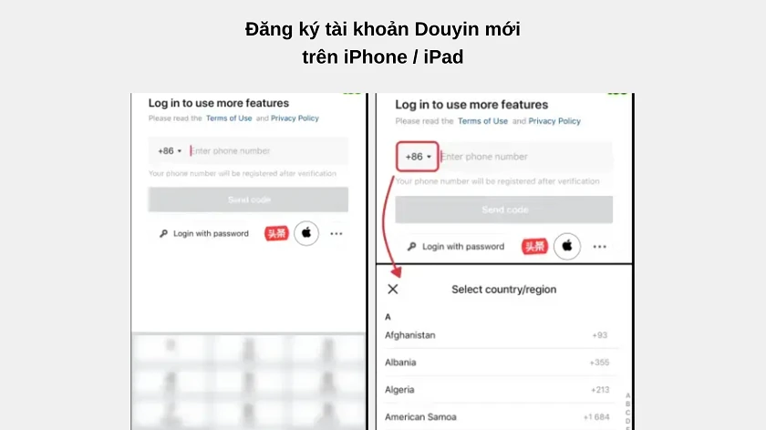 Cách đăng ký Douyin tr&ecirc;n iPhone / iPad