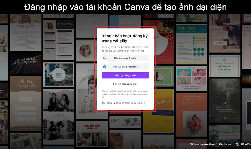 Tạo avatar l&agrave;m ảnh đại diện Facebook bằng Canva