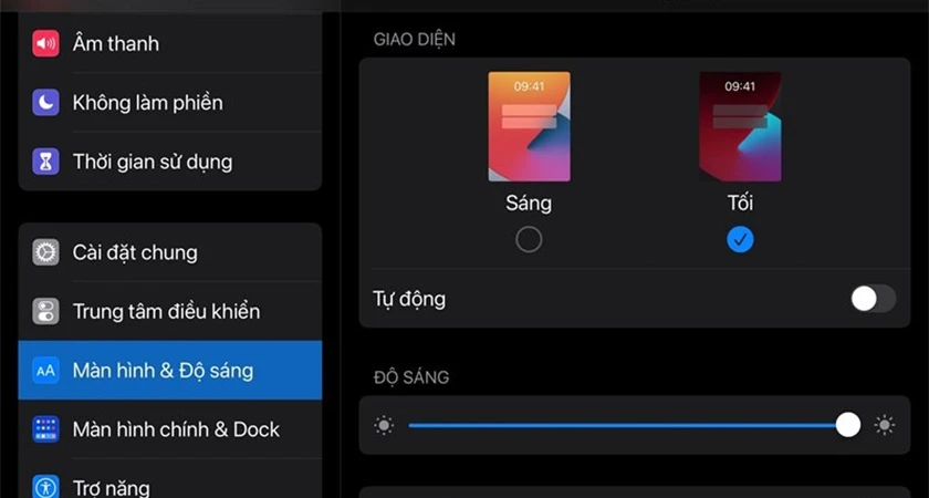 Kích hoạt chế độ Night Shift