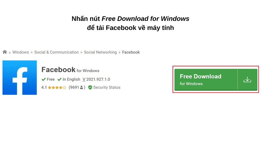 C&aacute;ch c&aacute;ch tải Facebook về m&aacute;y t&iacute;nh