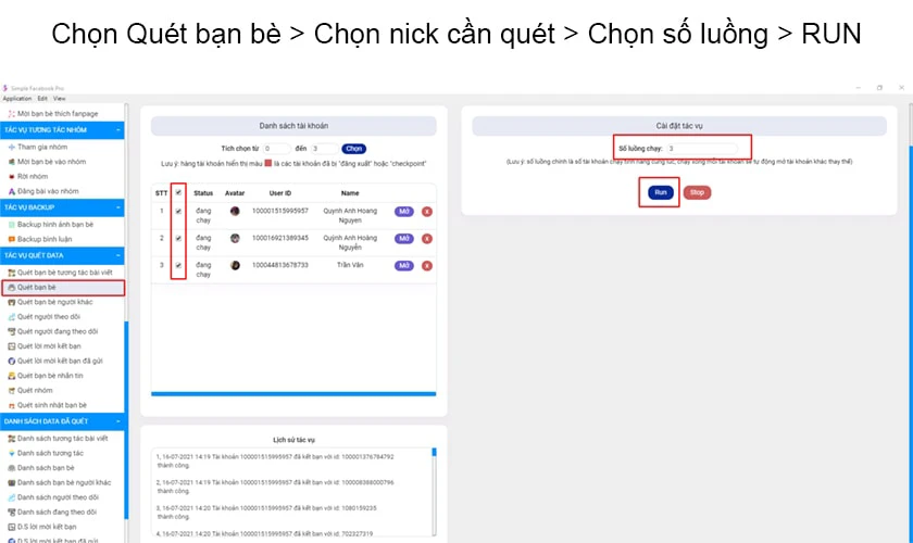 Sử dụng t&aacute;c vụ Qu&eacute;t Data