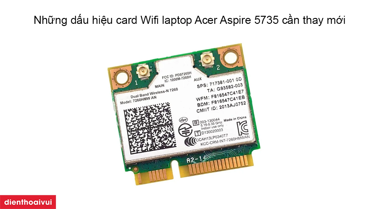 Thay card Wifi laptop Acer Aspire 5735